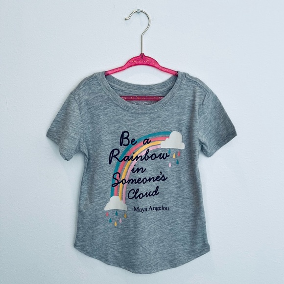 Maya Angelou Toddler Girls Be a Rainbow in Someone’s Cloud Tee Size 4T NWOT - Picture 2 of 6